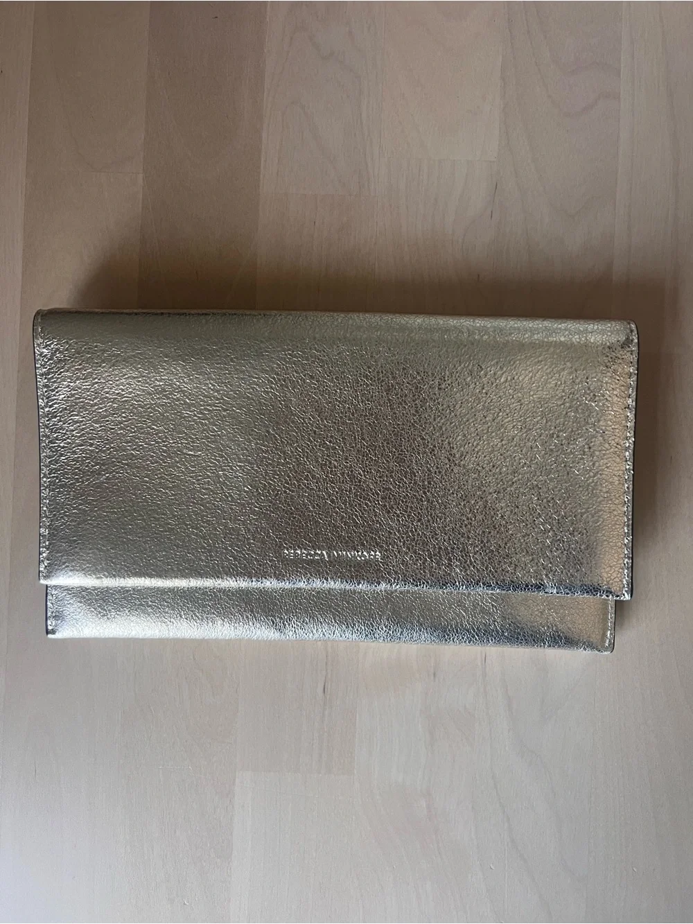 Rebecca Minkoff Metallic Gold Fold-Over Clutch